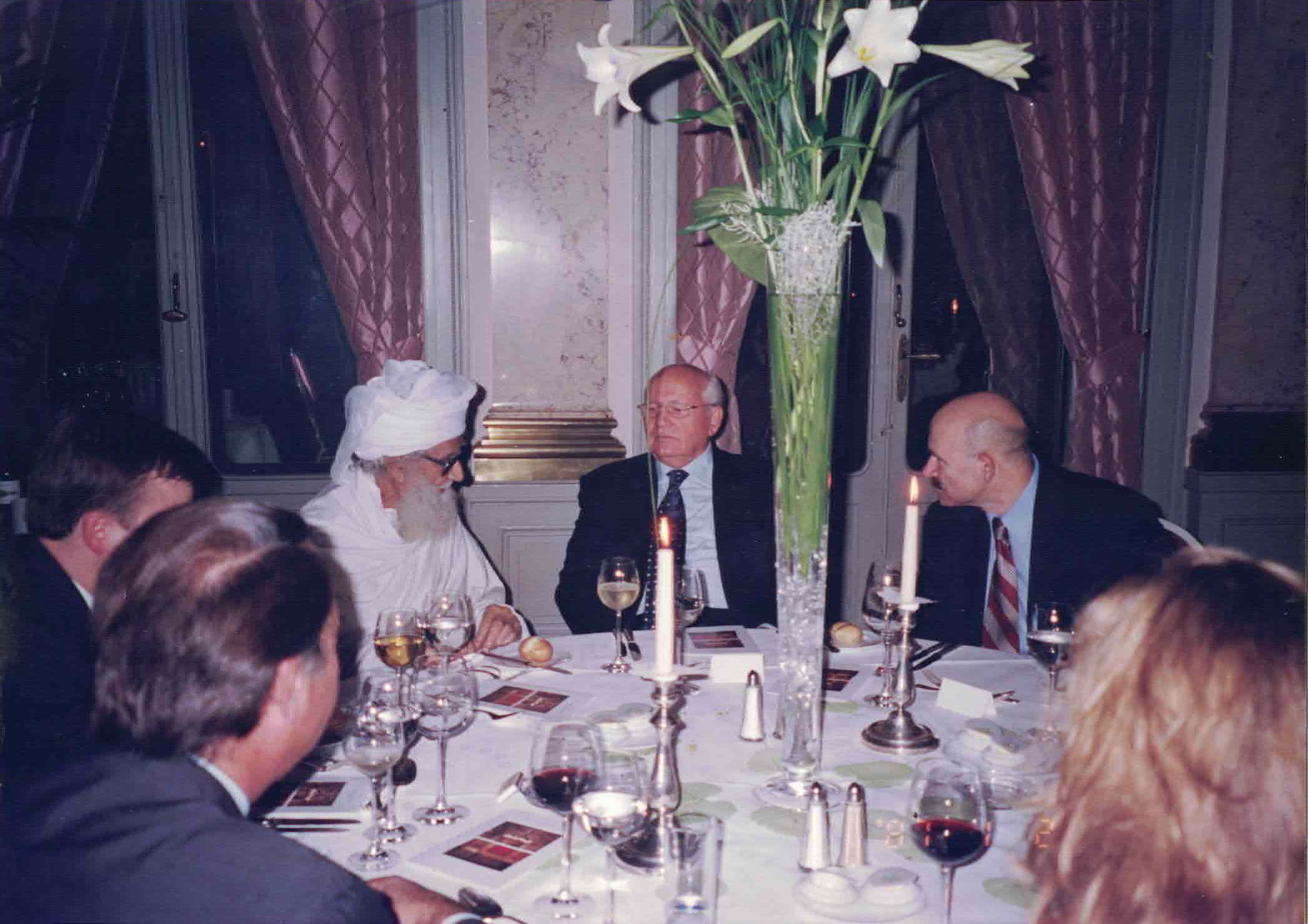 Maulana spoke with former Russian President, Gorbachev, on Muslim militancy, explaining that it has no relation to Islam. Islam is entirely a peaceful religion. 