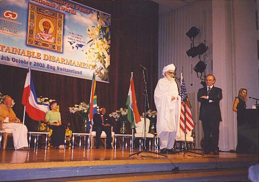 While receiving the Demiurgus Peace International Award, Maulana said that peace could be achieved by meeting the challenge of enmity with the power of love and peace.